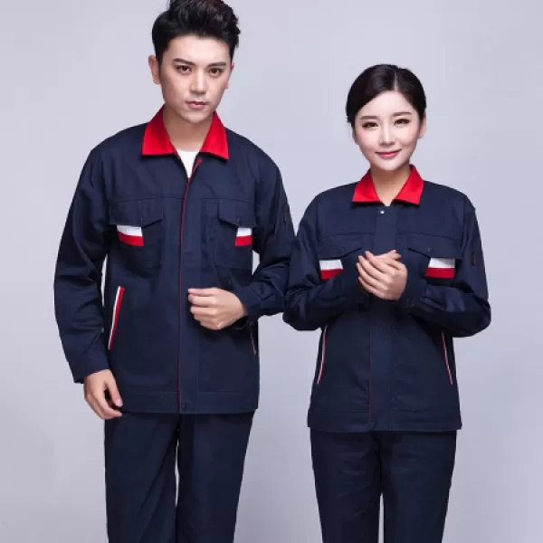 Navy blue and purple red work uniform AC02-1